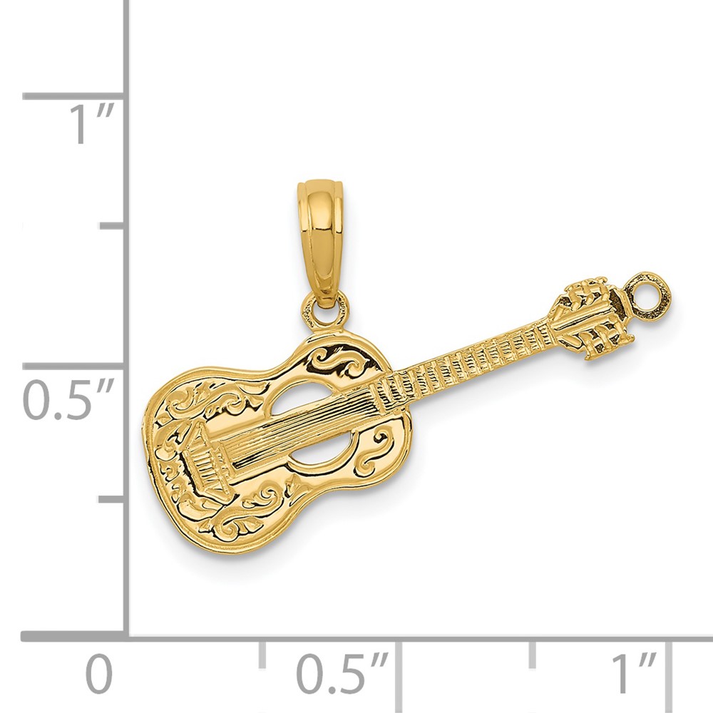 14K Guitar Pendant (D4263)