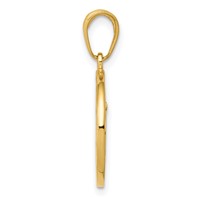 14K Yellow Gold Cut-out Round Frame Yoga Om Symbol Pendant view 2