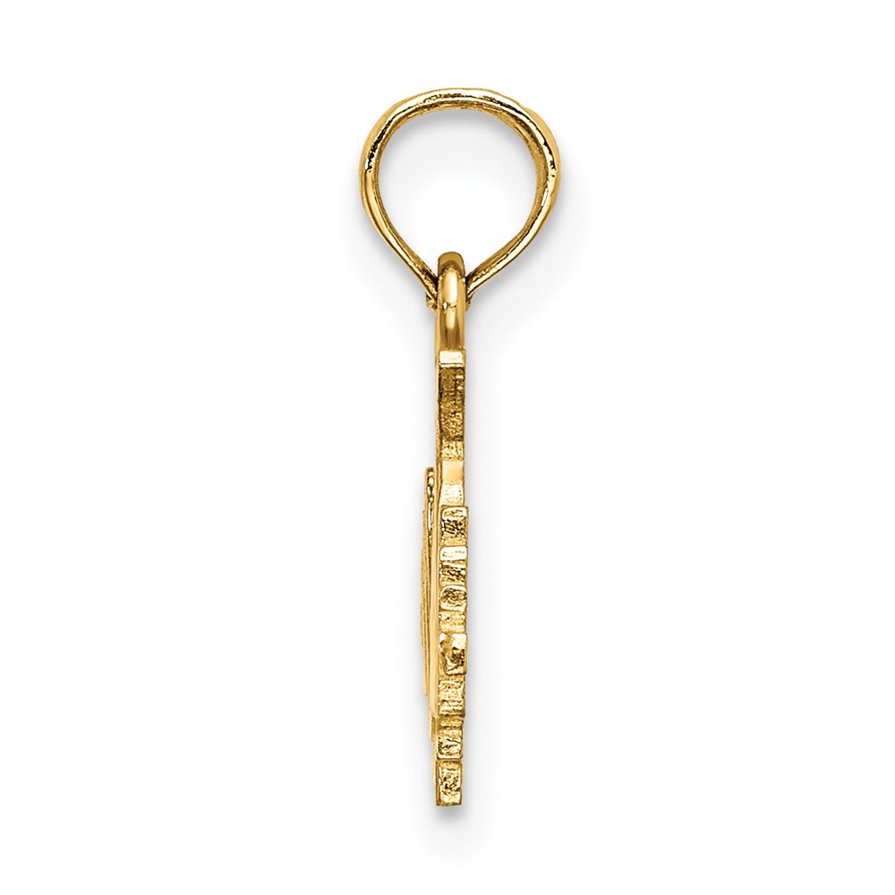 14K Hand Holding Barbell Charm (D4266)