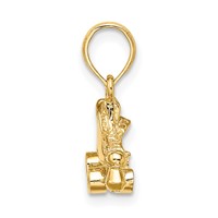 14K Yellow Gold 3-D Roller Skate Charm view 2