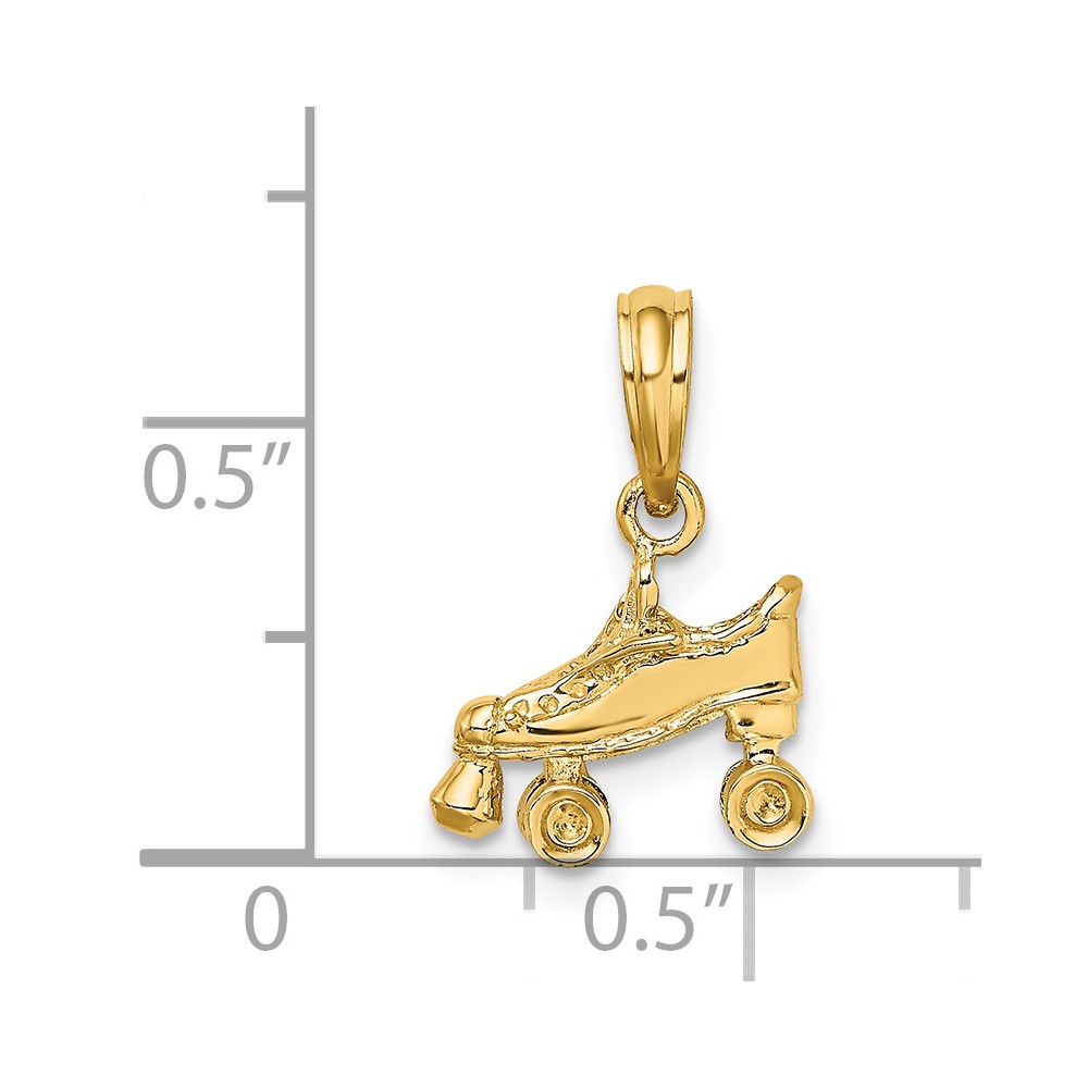 14K 3-D Roller Skate Charm (D4267)