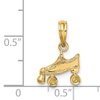 14K Yellow Gold 3-D Roller Skate Charm view 3