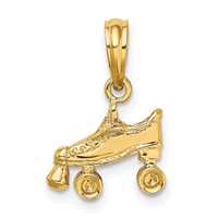 14K Yellow Gold 3-D Roller Skate Charm view 1