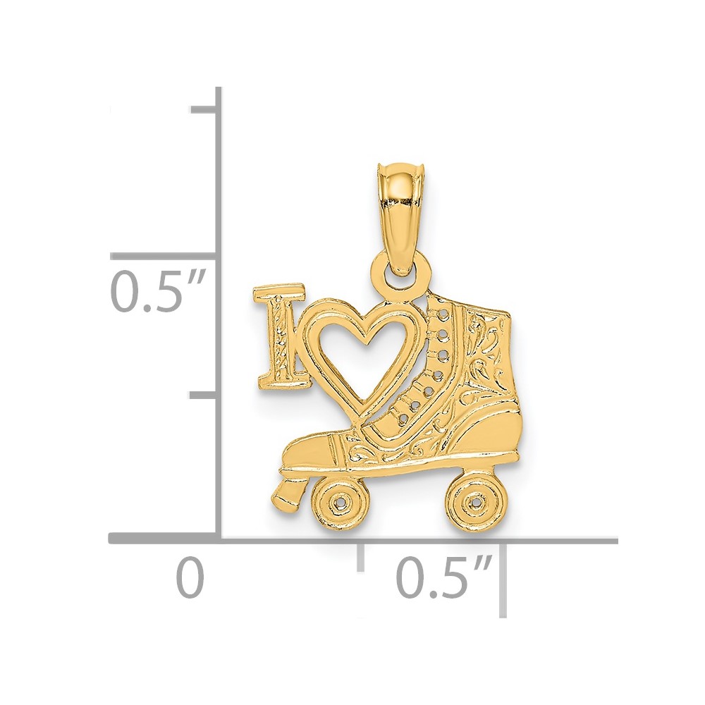 14K I HEART w/Roller Skate Charm (D4268)