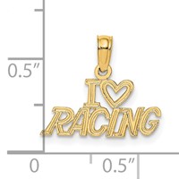 14K I Heart Racing Charm view 3