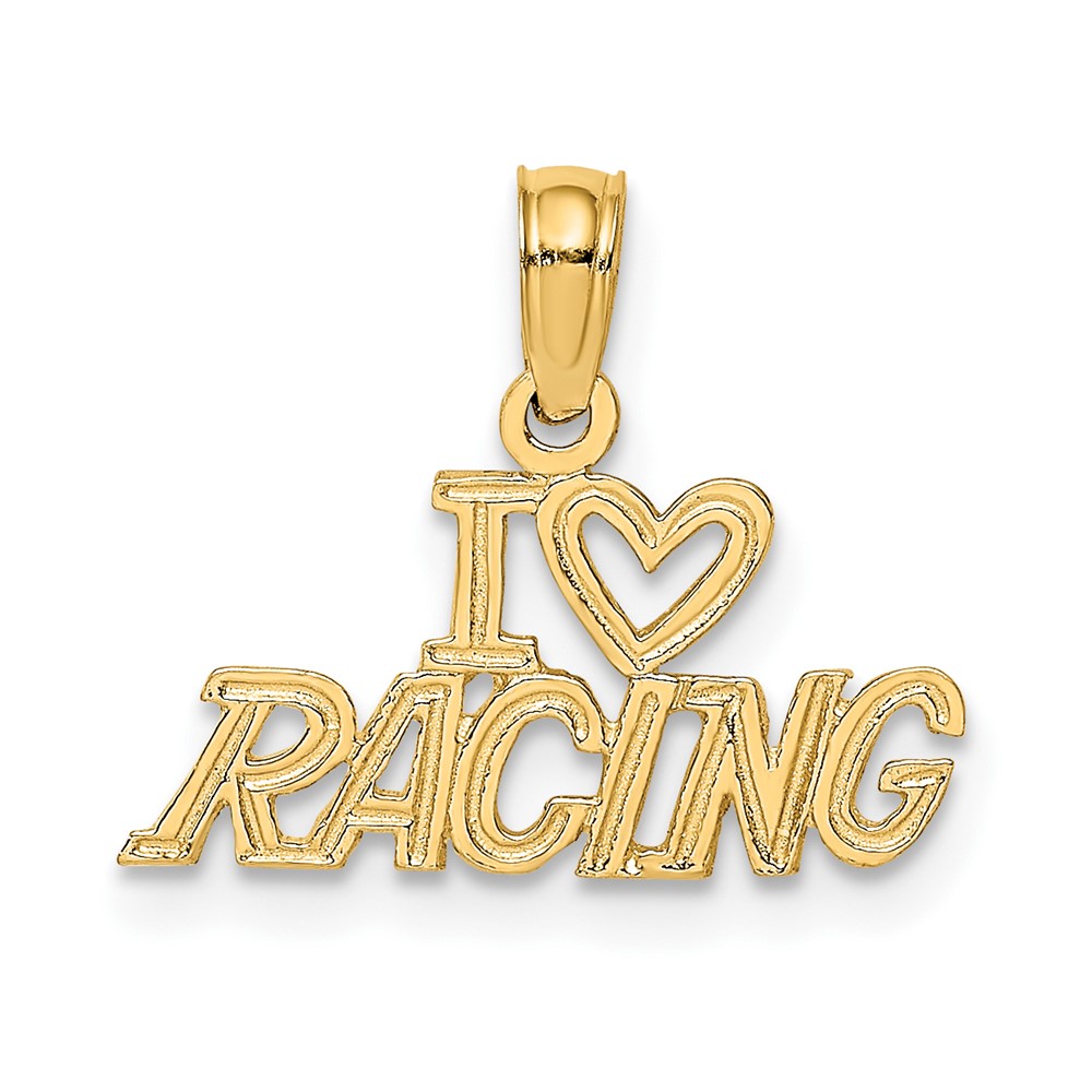 14K I Heart Racing Charm