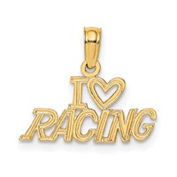 14K I Heart Racing Charm view 1