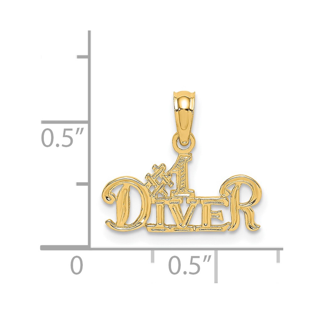 14K #1 DIVER Charm (D4270)