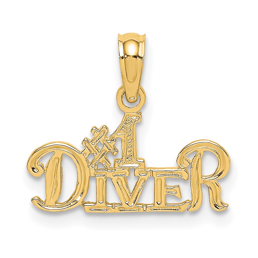 14K #1 DIVER Charm (D4270)