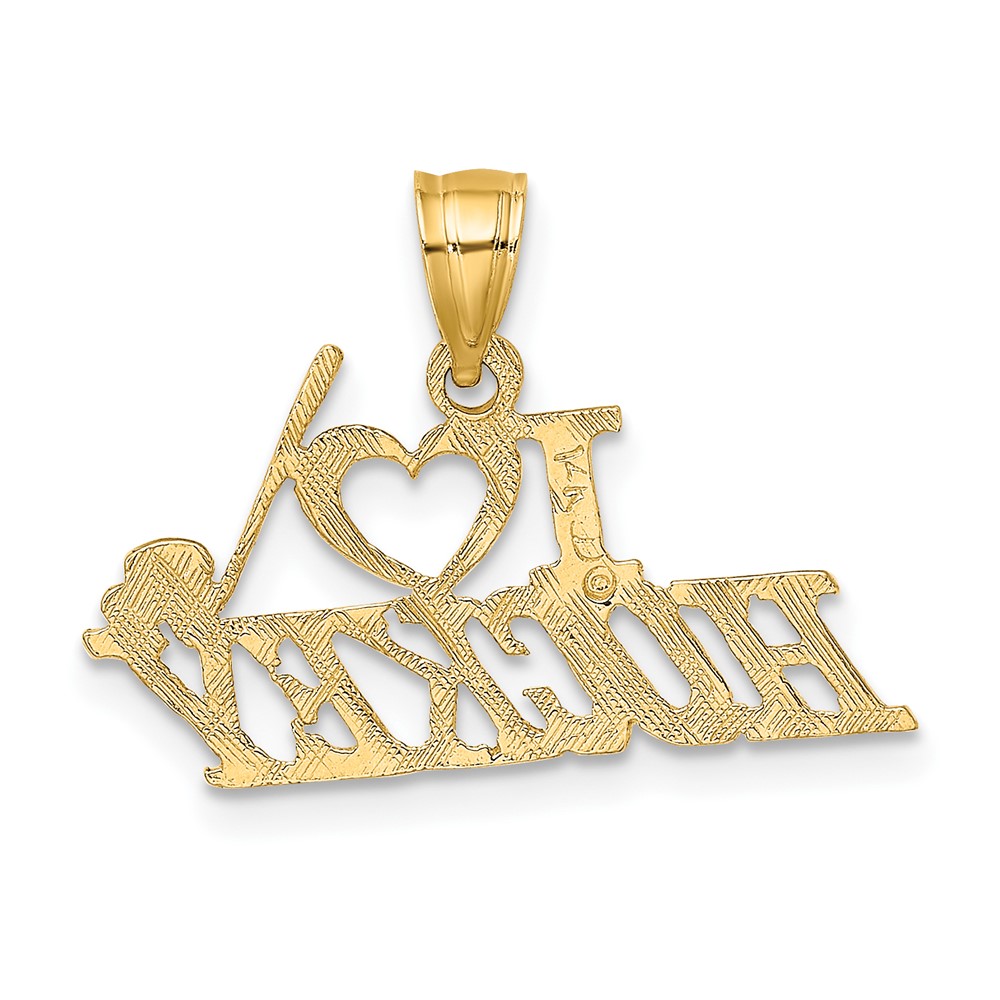 14K I LOVE HOCKEY Charm (D4276)