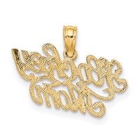14K Yellow Gold Hockey Mom Charm view 4