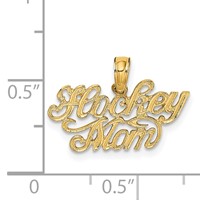 14K Yellow Gold Hockey Mom Charm view 3