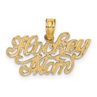 14K Yellow Gold Hockey Mom Charm view 1
