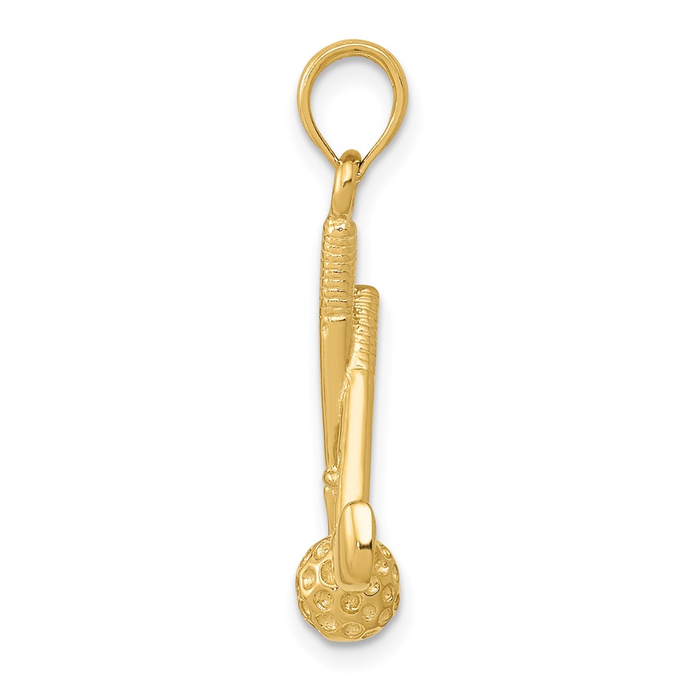 14K 3-D Clubs and Ball Pendant (D4281)