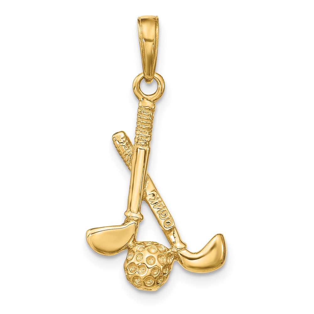 14K 3-D Clubs and Ball Pendant (D4281)