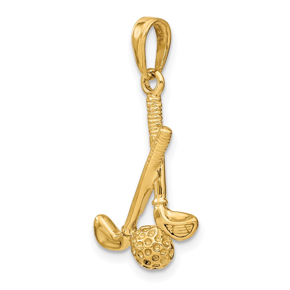14K 3-D Clubs and Ball Pendant (D4281)