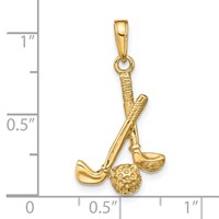 14K 3-D Golf Clubs and Ball Pendant view 4