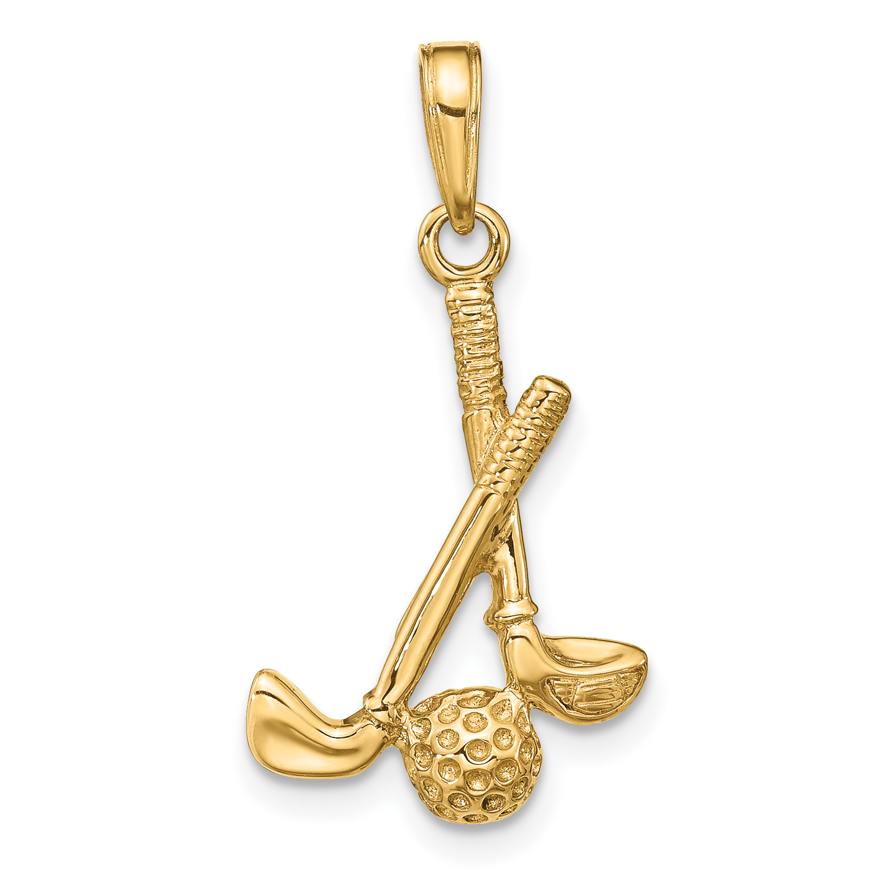 14K 3-D Clubs and Ball Pendant (D4281)