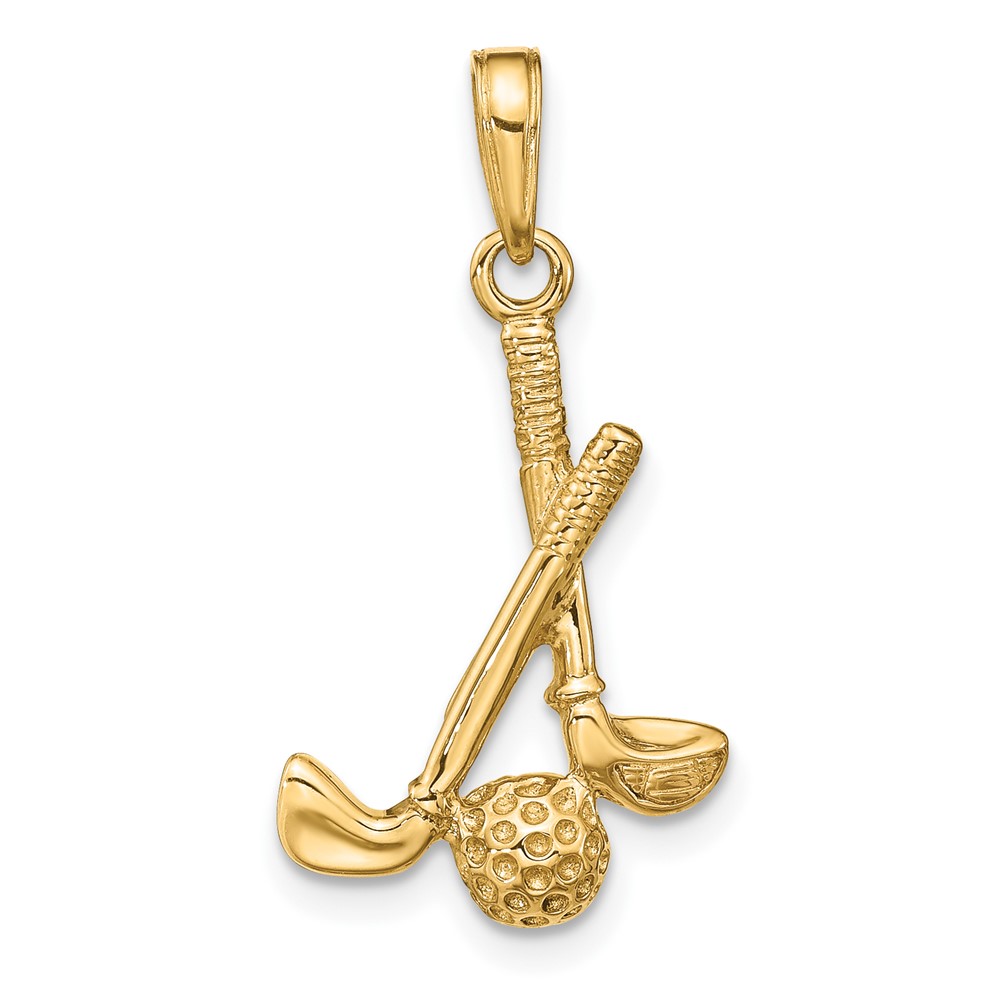 14K 3-D Clubs and Ball Pendant (D4281)