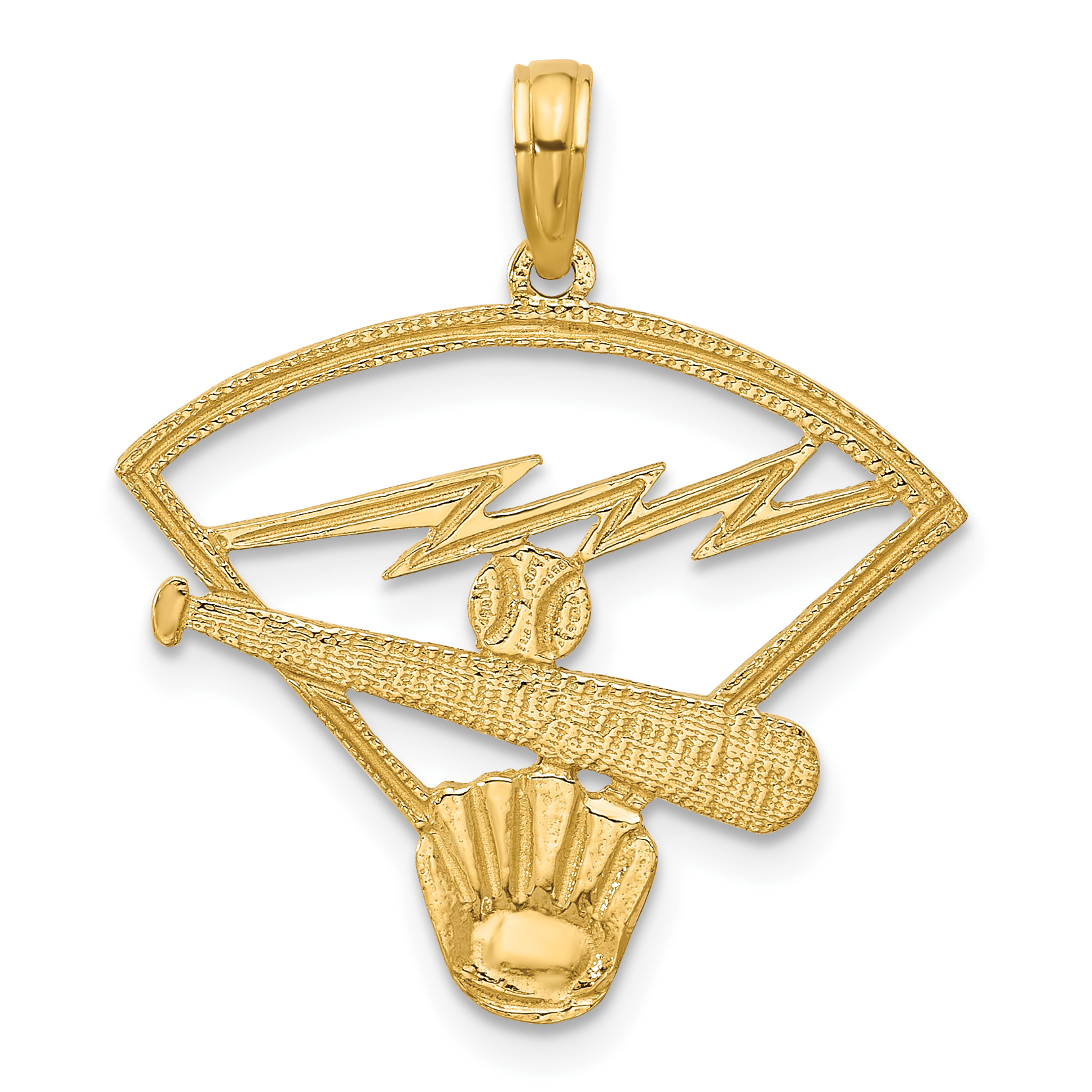 14K Baseball Diamond Pendant (D4289)