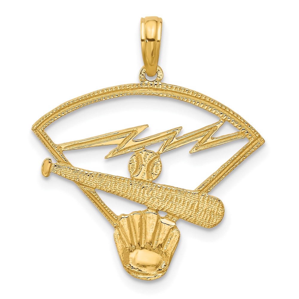 14K Baseball Diamond Pendant (D4289)