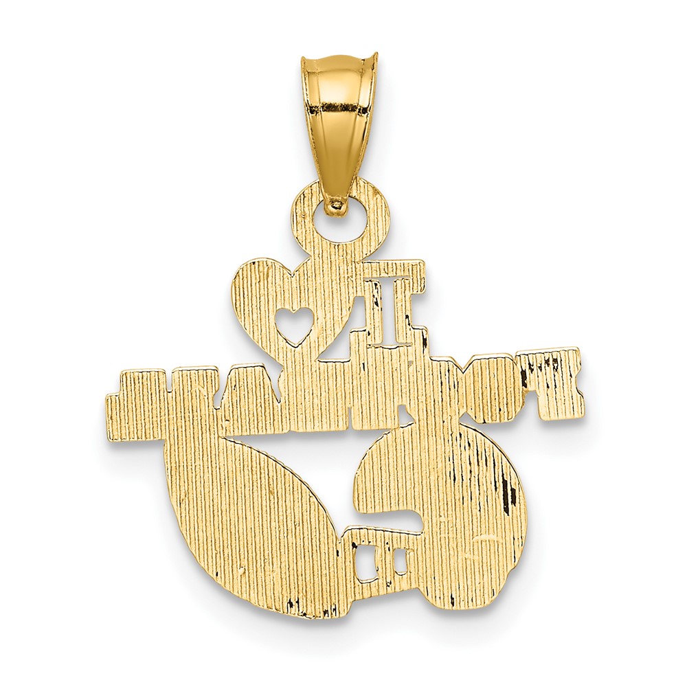 14K I HEART FOOTBALL Charm (D4294)