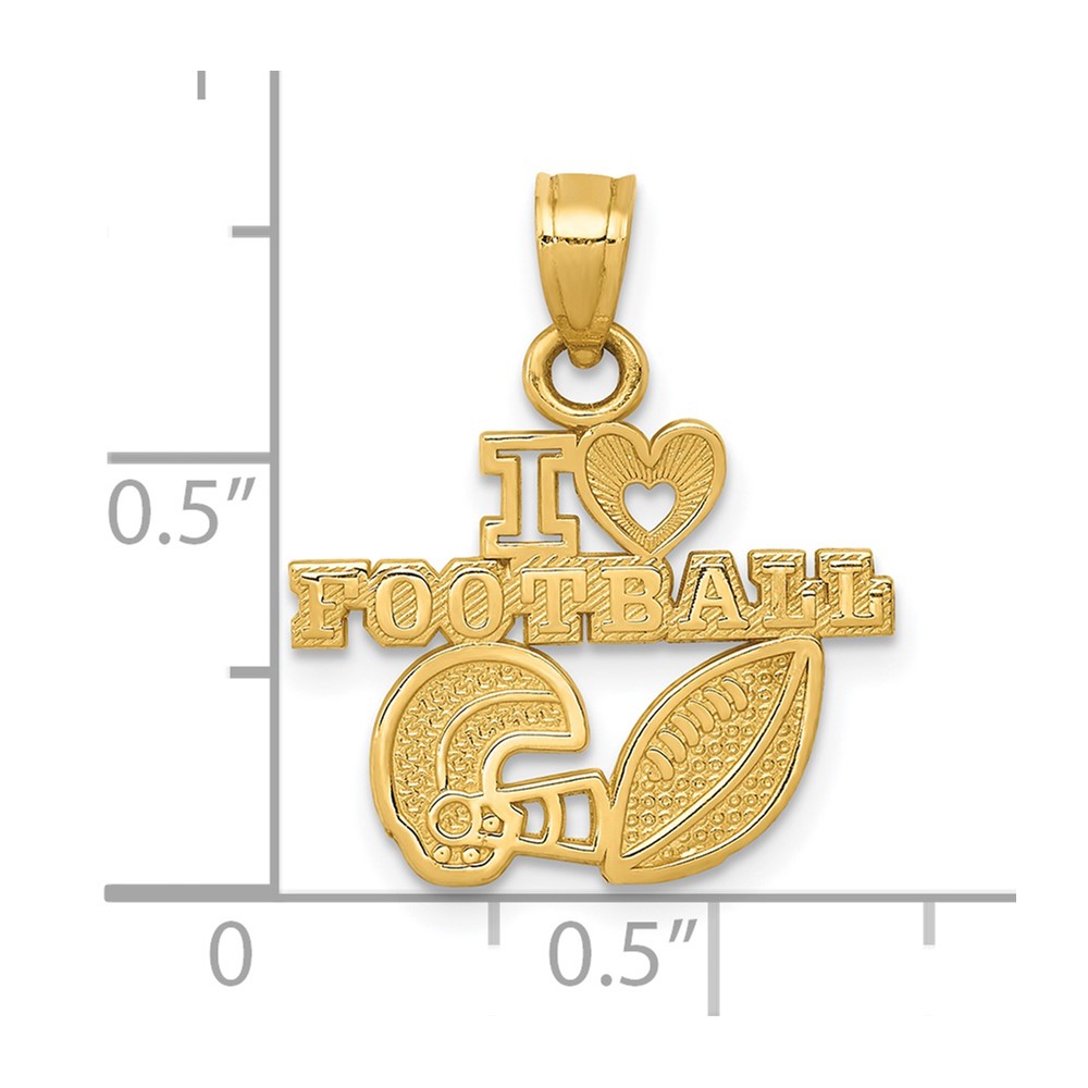 14K I HEART FOOTBALL Charm (D4294)