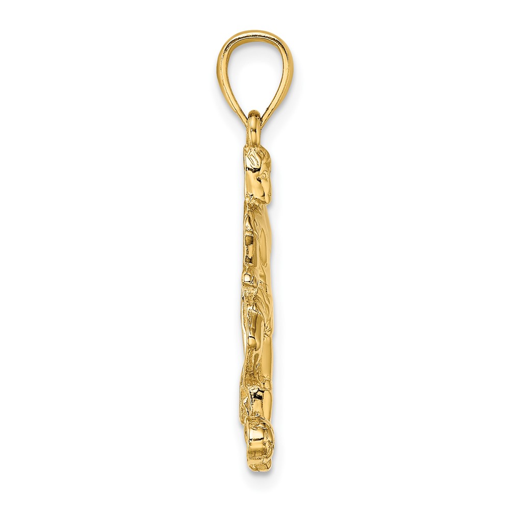 14K Boy Soccer Player Running with Ball Charm (D4295)