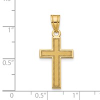 14K Yellow Gold Small Satin Cross Pendant view 3