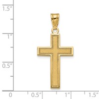 14K Yellow Gold Medium Satin Cross Pendant view 3