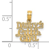 14K Yellow Gold Polished Daddys Little Girl Charm view 3