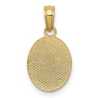 14K Yellow Gold Polished Small Fleur De Lis in Oval Pendant view 4