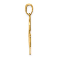 14K Yellow Gold Polished Cut Out 4-Leaf Clover Pendant view 2