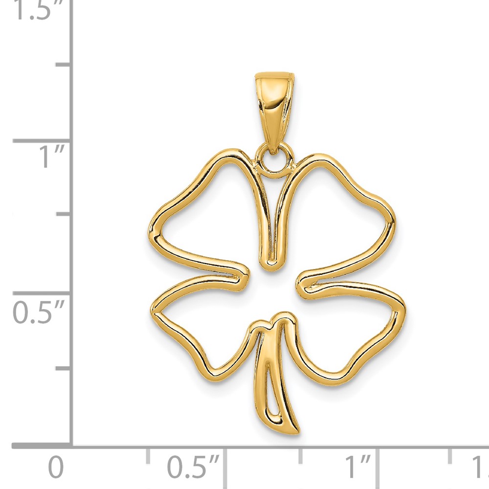 14k Polished Cut Out 4-Leaf Clover Pendant (D4372)