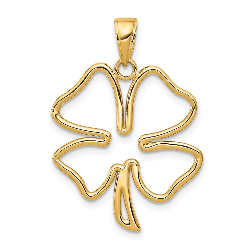 14k Polished Cut Out 4-Leaf Clover Pendant (D4372)
