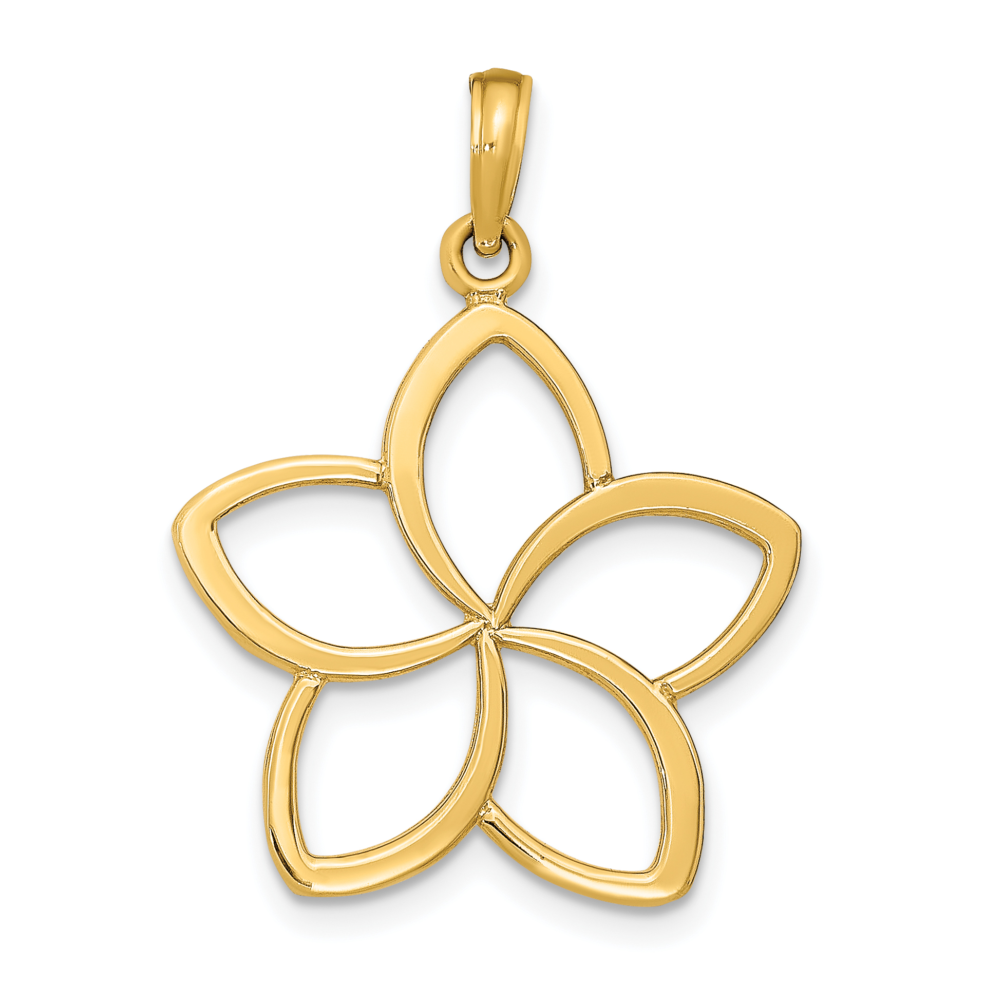 14k Polished Cut Out Flower Pendant (D4376)