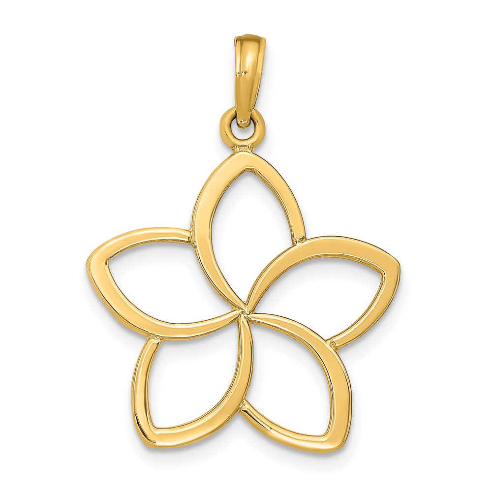 14k Polished Cut Out Flower Pendant (D4376)