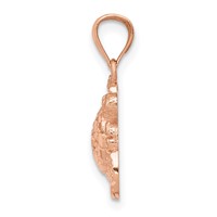 14K Rose Gold Diamond Cut Turtle Pendant view 2