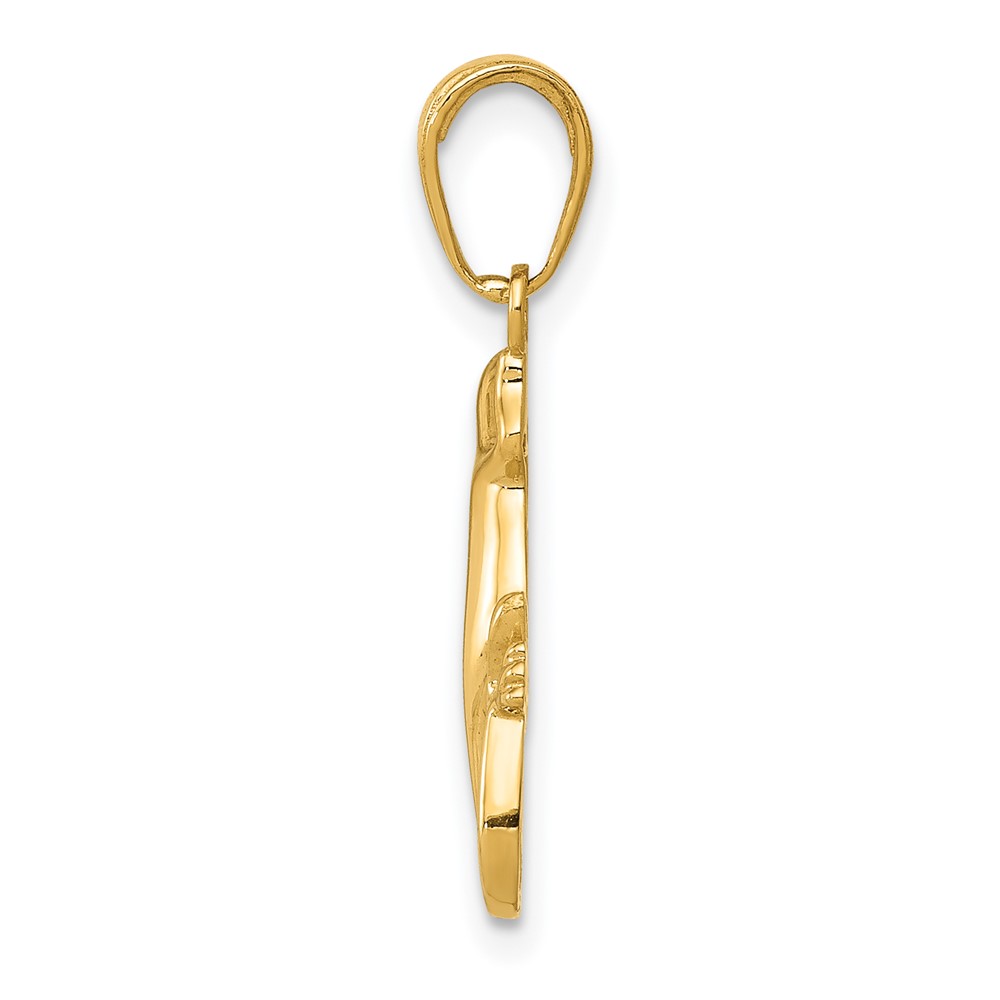 14k Polished Gecko Pendant (D4389)