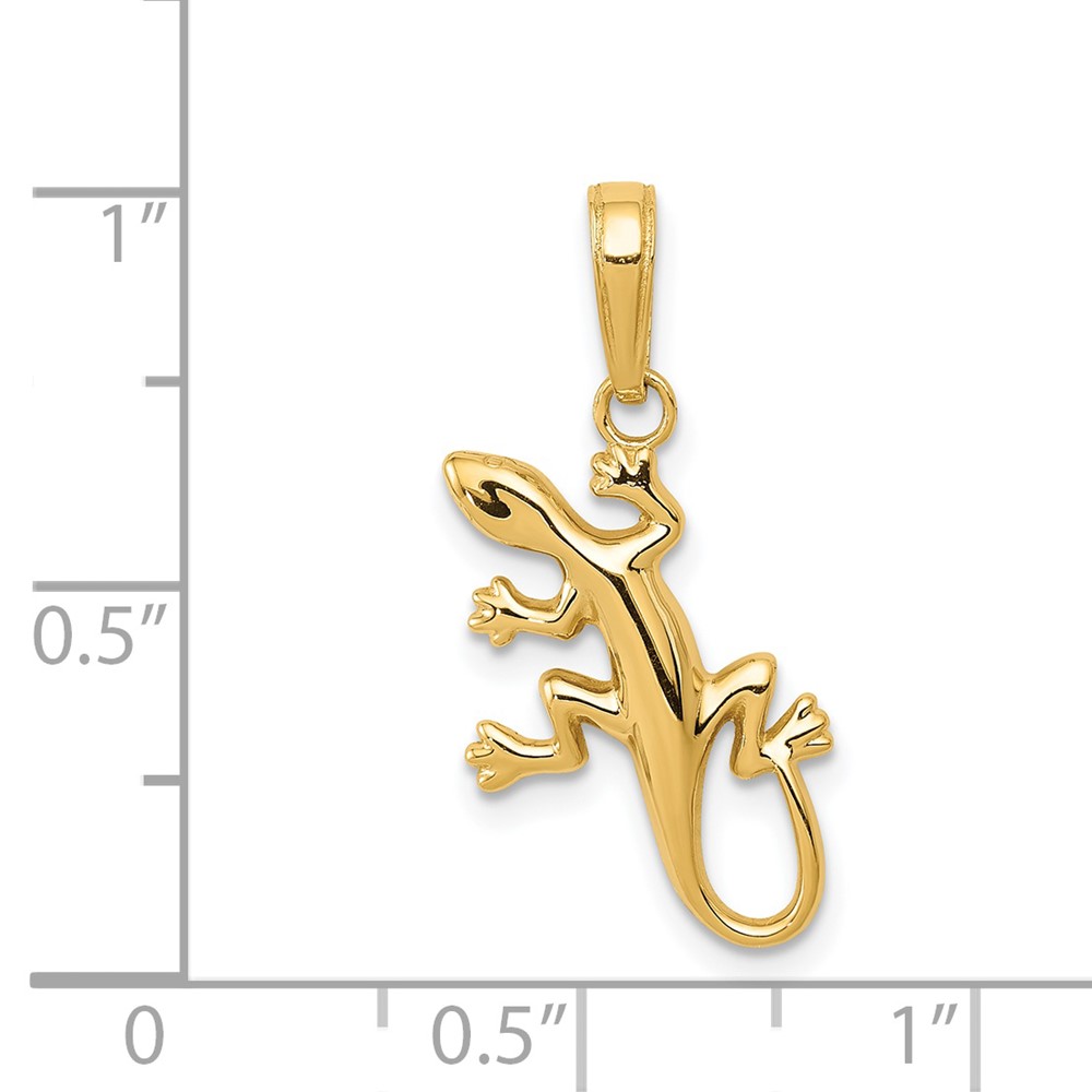 14k Polished Gecko Pendant (D4389)