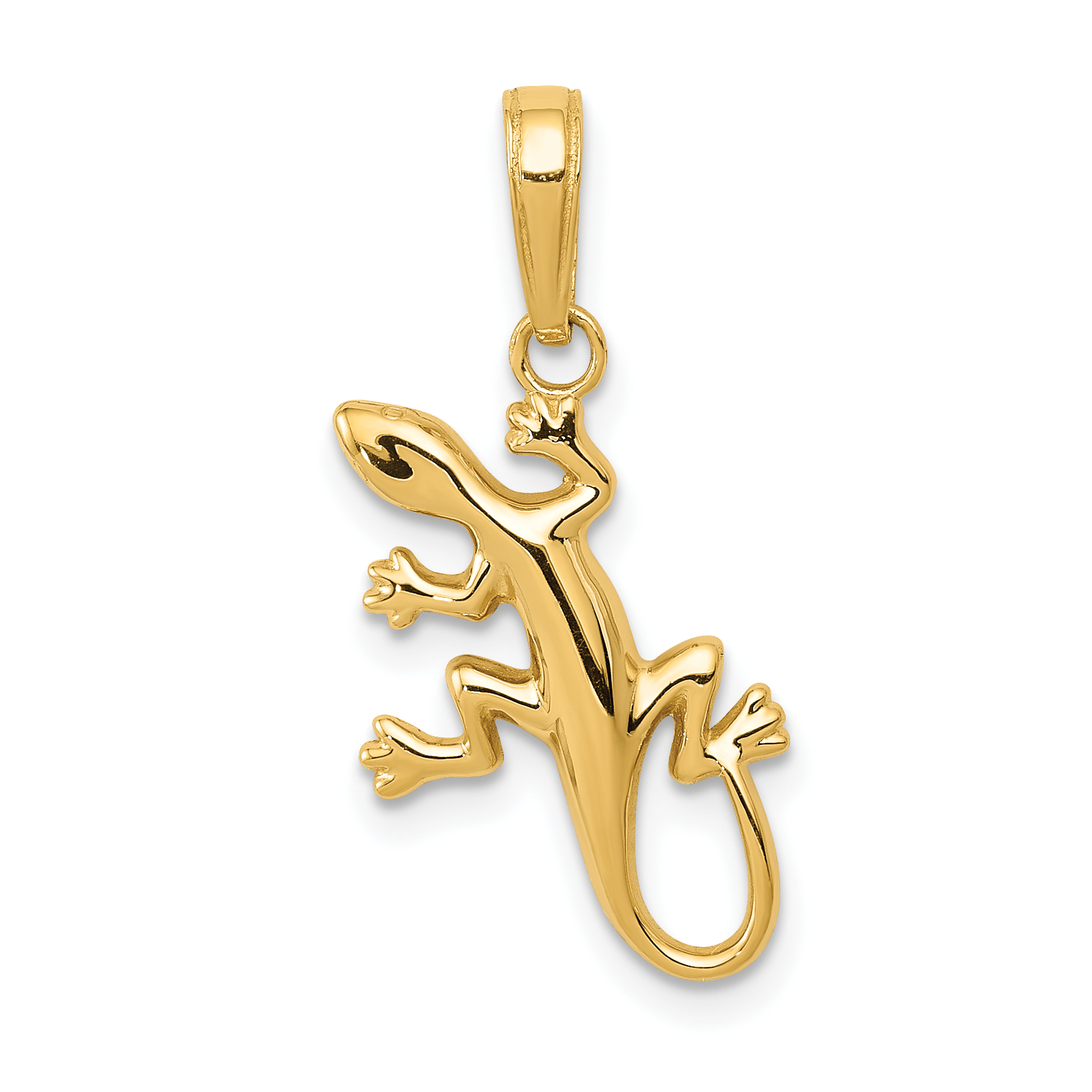 14k Polished Gecko Pendant (D4389)