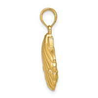 14K Yellow Gold Seahorse in a Shell Pendant view 2