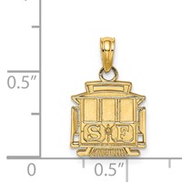 14K Polished S.f. Cable Car Charm view 3