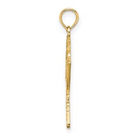 14K Yellow Gold Polished and Textured Alaska Map Charm view 2