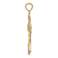 14K Pendant with White Rhodium Reversible with God Love Cross view 2