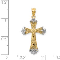 14K Pendant with White Rhodium Reversible with God Love Cross view 3