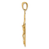 14K Yellow Gold Polished Celtic Crucifix Pendant view 2