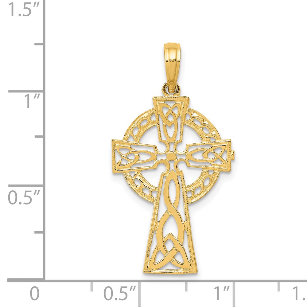14k Polished Celtic Cross Pendant (D4446)