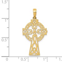 14K Yellow Gold Polished Celtic Cross Pendant view 3