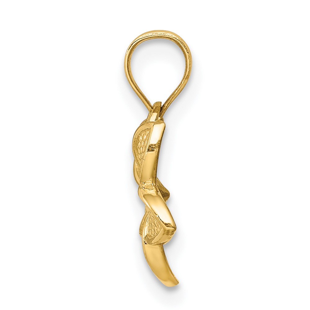 14K Polished Plumeria Pendant (D4462)